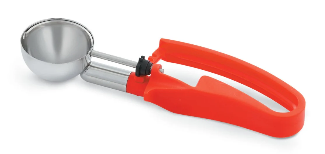 Vollrath 47397 Jacob's Pride Standard Length Disher with Red Squeeze Handle 1.52 oz. - Size 24 - 12/Case - Image 2
