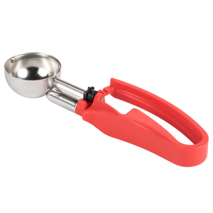 Vollrath 47397 Jacob's Pride Standard Length Disher with Red Squeeze Handle 1.52 oz. - Size 24 - 12/Case - Image 3