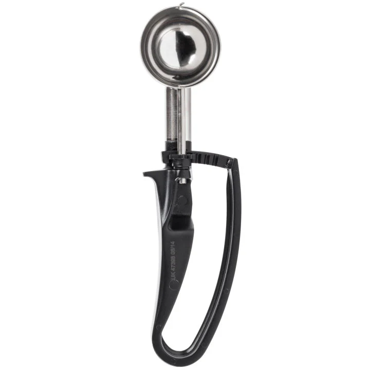 Vollrath 47398 Jacob's Pride Standard Length Disher with Black Squeeze Handle 1.13 oz. - Size 30