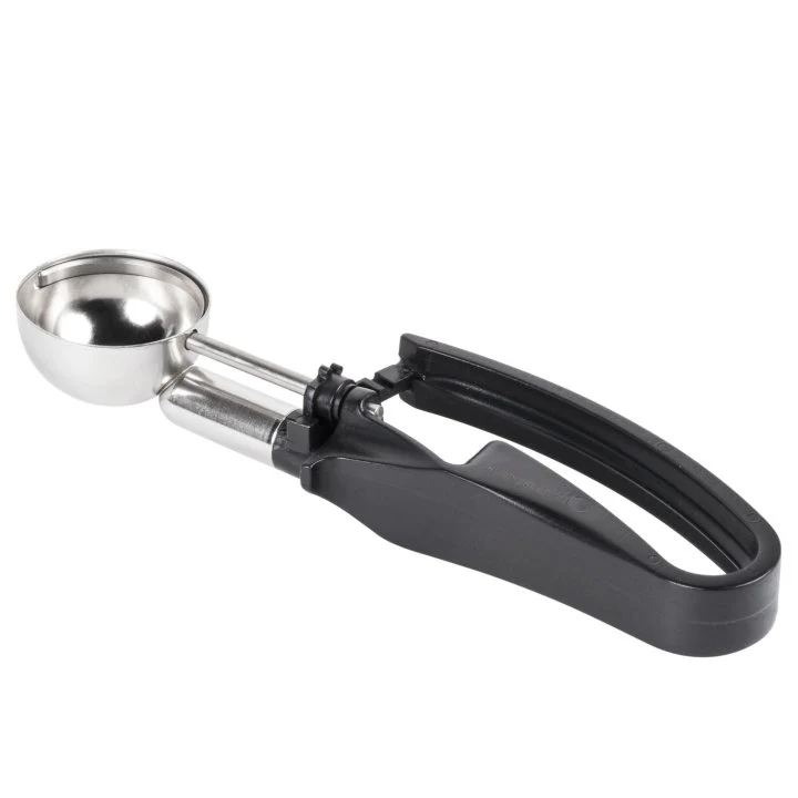 Vollrath 47398 Jacob's Pride Standard Length Disher with Black Squeeze Handle 1.13 oz. - Size 30 - Image 3