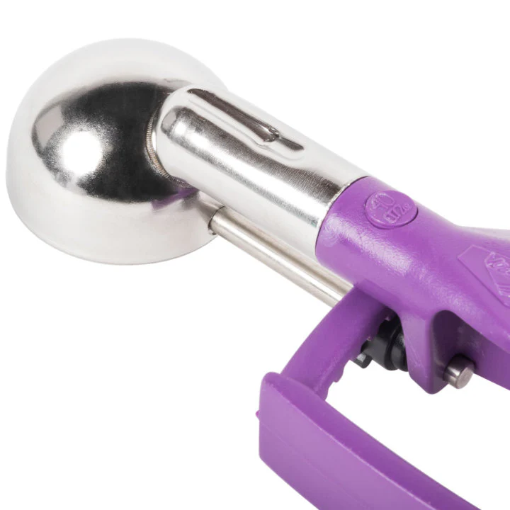Vollrath 47400 Jacob's Pride Standard Length Disher with Purple Squeeze Handle 0.72 oz. - Size 40 - Image 5