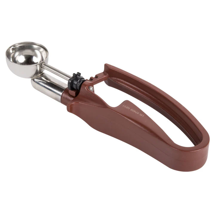 Vollrath 47403 Jacob's Pride Standard Length Disher with Plum Squeeze Handle 0.47 oz. - Size 70 - 12/Case - Image 3
