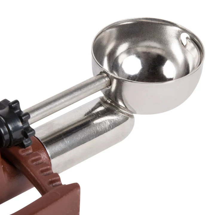 Vollrath 47403 Jacob's Pride Standard Length Disher with Plum Squeeze Handle 0.47 oz. - Size 70 - 12/Case - Image 4