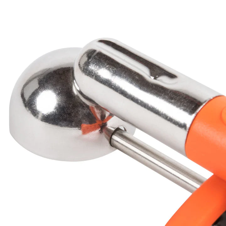 Vollrath 47404 Jacob's Pride Standard Length Disher with Orange Squeeze Handle 0.33 oz. - Size 100 - Image 5