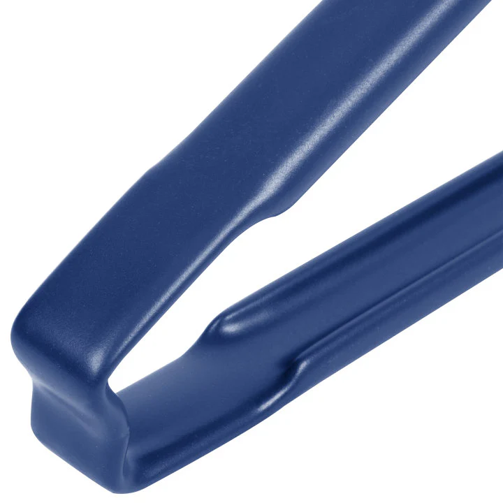 Vollrath 4780930 Jacob's Pride 1-Piece Stainless Steel Scalloped Utility Tongs with Color-Coded Kool-Touch Handle 9-1/2" - Blue - Image 4