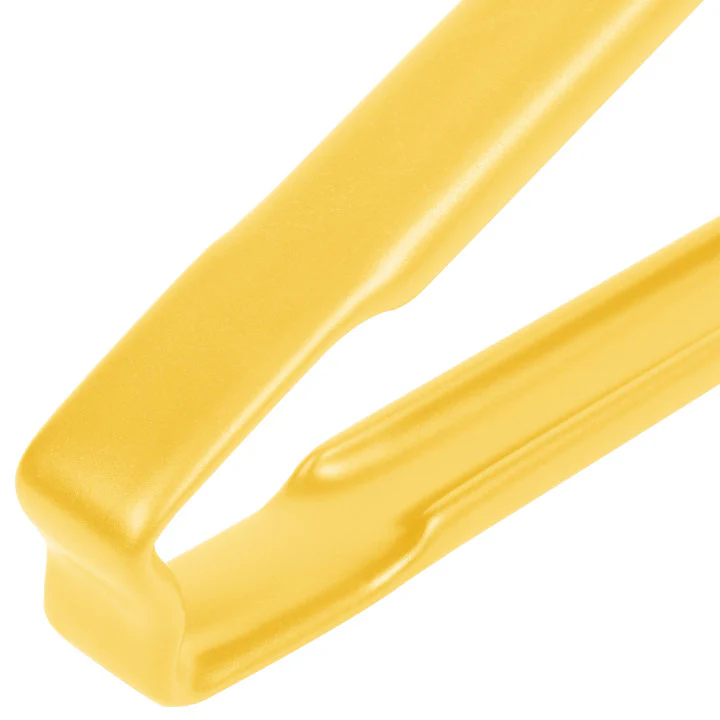 Vollrath 4780950 Jacob's Pride 1-Piece Stainless Steel Scalloped Utility Tongs with Color-Coded Kool-Touch Handle 9-1/2" - Yellow - Image 2