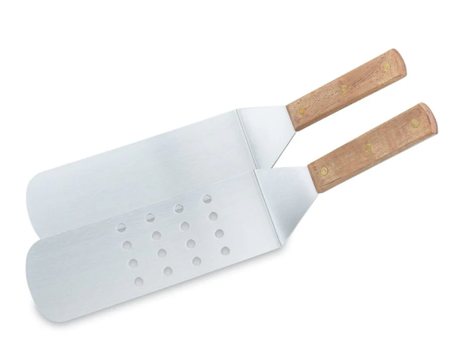 Vollrath 48081 Flexible Stainless Steel Solid Hamburger Turner with Wood Handle 14"OAL - Image 2