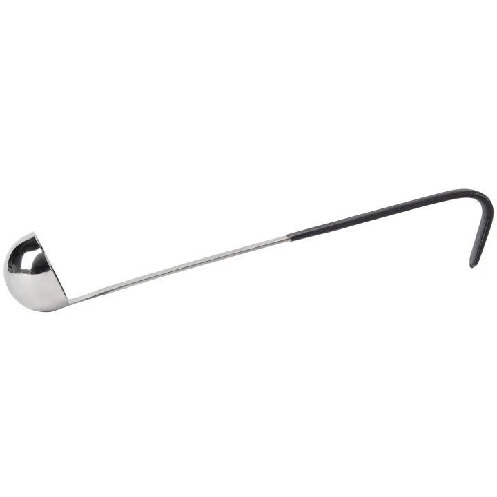 Vollrath 4980120 Jacob's Pride One-Piece Heavy-Duty Stainless Steel Ladle with 9-7/8" Black Kool-Touch Grooved Hooked Handle 1 oz. - Image 4