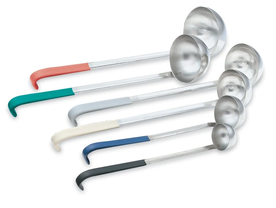 Vollrath 58333 Stainless Steel Ladle with Ivory Kool Touch Hooked Handle  12-5/8" Grooved Hooked Handle 3 oz. - Image 2