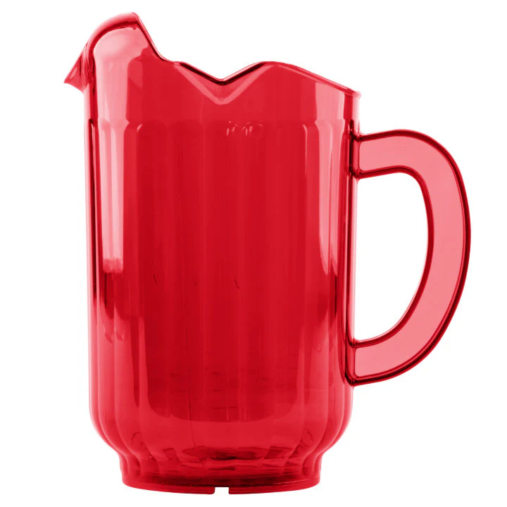 Vollrath 6010-22 Tuffex I Deluxe Three-Lipped Pitcher 60 oz - Red Ruby