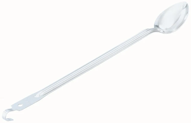 Vollrath 60170 One-Piece Stainless Steel Solid Serving Spoon with Hooked Handle 21"