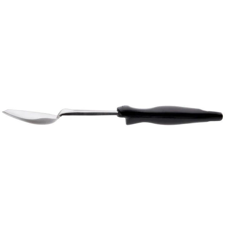 Vollrath 64136 Jacob's Pride Heavy Duty Stainless Steel 3-Sided Solid Basting Spoon with Black Ergo Grip Handle 13-5/16"OAL - Image 4