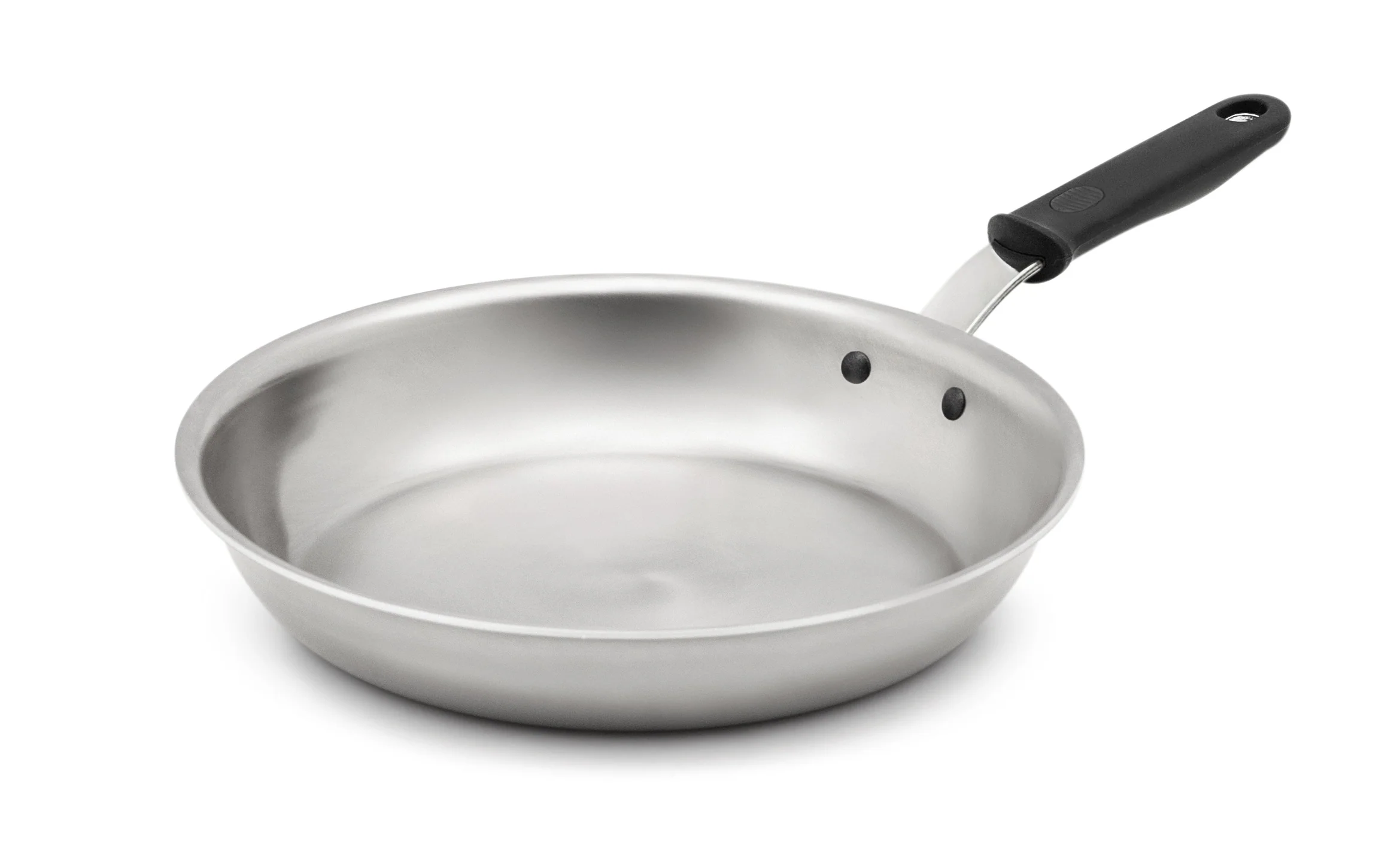 Vollrath 672112 Wear-Ever Aluminum Fry Pan with Natural Finish and Black Silicone Handle 12"