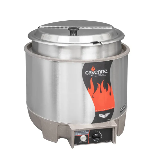 Vollrath 72009 Cayenne Round Heat 'N Serve Rethermalizer / Warmer Package with Inset and Cover 11 qt. - 120v