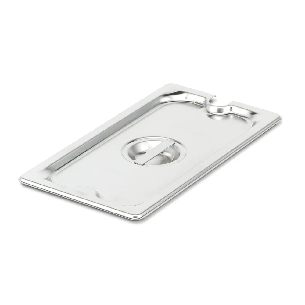 Vollrath 75239 Stainless Steel Steam Table Flat Slotted Food Pan Cover - 1/3 Size