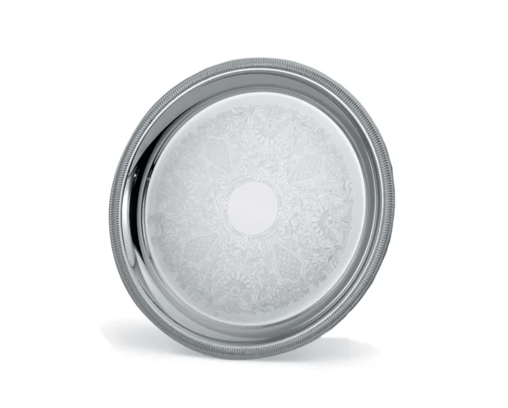Vollrath 82102 18 5/8" Round Serving Tray - Gadroon Edge, 18 ga Stainless