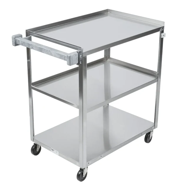 Vollrath 97121 3 Level Stainless Utility Cart w/ 300 lb Capacity, Raised Ledges