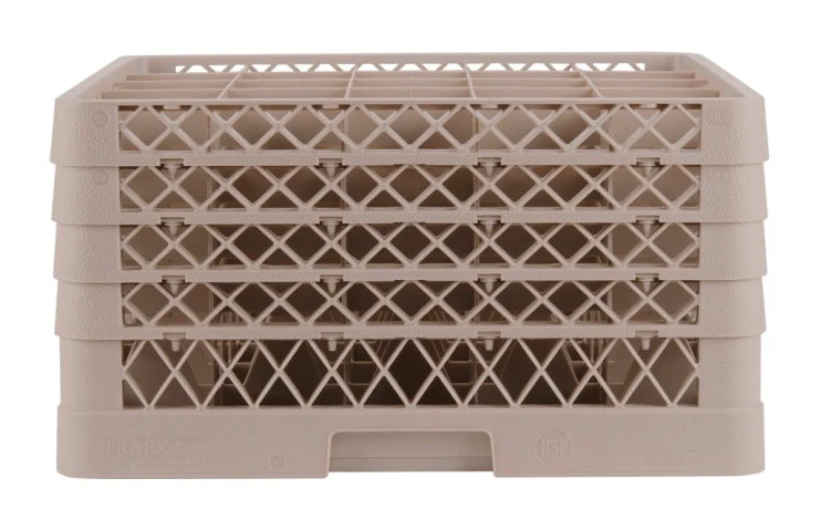 Vollrath TR6BBBB Traex 25-Compartment Full Size Glass/Stemware Rack with 4 Extenders - Beige - 2/Case - Image 3