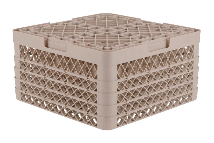 Vollrath TR6BBBB Traex 25-Compartment Full Size Glass/Stemware Rack with 4 Extenders - Beige - 2/Case - Image 4