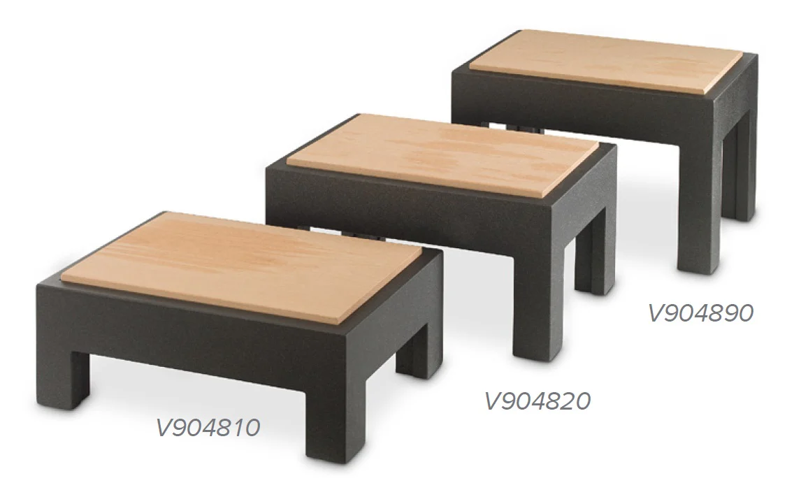 Vollrath V904850 Cubic Display Cutting Board Table with Full-Size Wood Cutting Board and Black Short-Height Table 20-7⁄8"W x 12-3⁄4"D x 4-11⁄16"H - Image 5