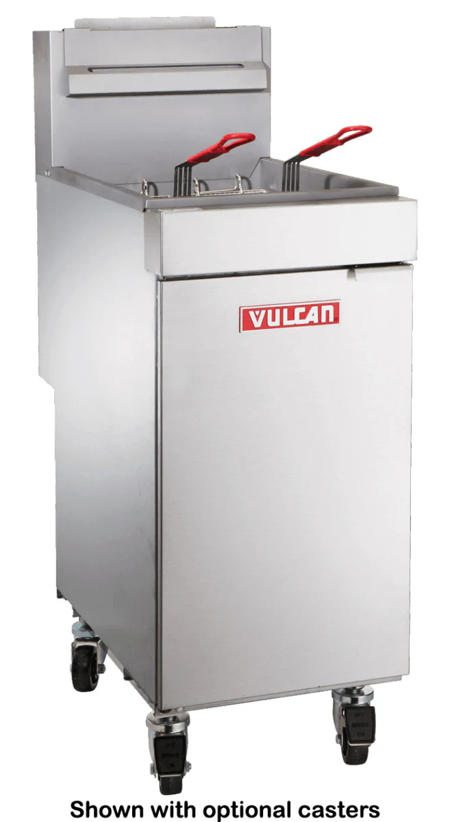 Vulcan LG300-2 Floor Model One Bank Propane Gas Fryer w/ Millivolt Thermostatic Controls 15-1/2" – 35-40 lb Capacity – 90,000 BTU - Image 3