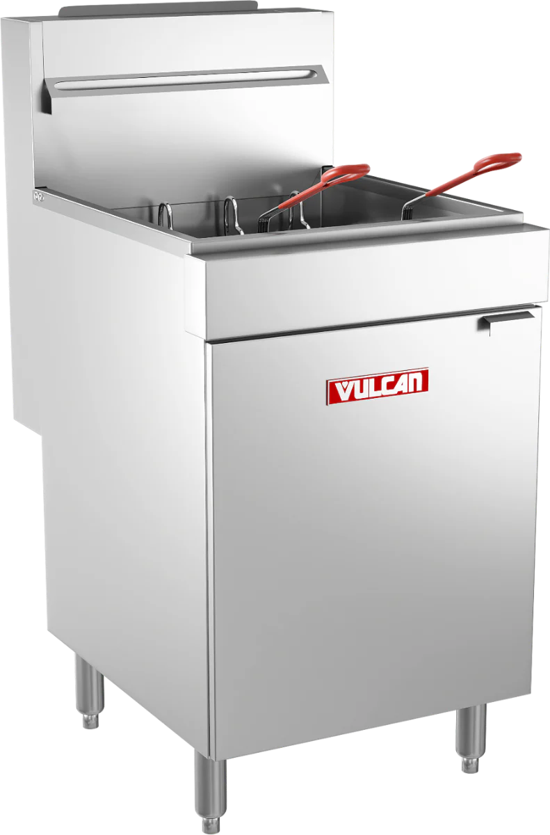 Vulcan LG500 Floor Model One Bank Natural Gas Fryer with Millivolt Thermostatic Controls 15-1/2" - Holds 65 to 70 lb. - 150,000 BTU - Image 5