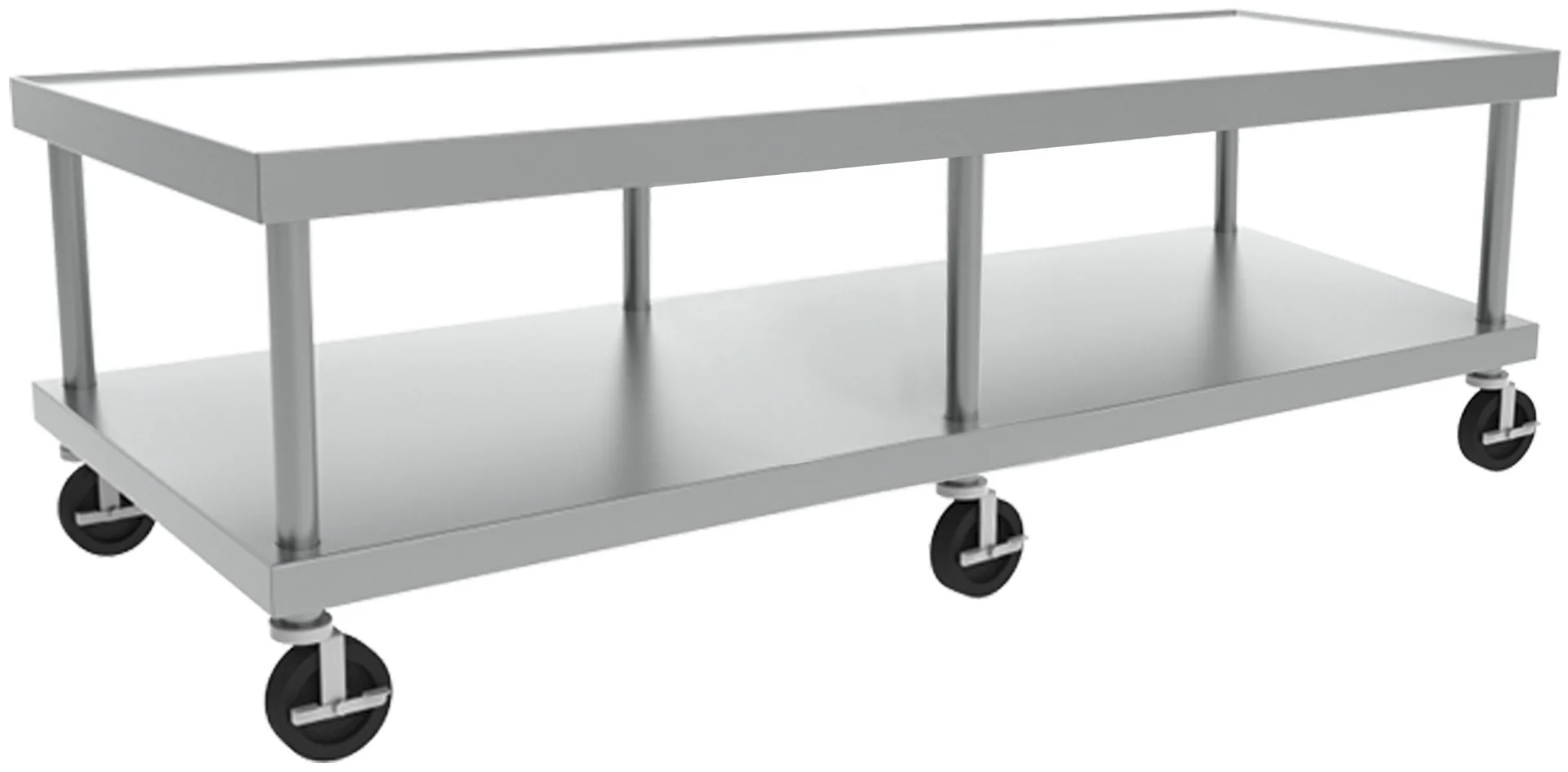 Vulcan STAND/C-72 Stainless Steel Equipment Stand with Marine Edge, Undershelf and 5" Casters 73" x 30" x 24"H