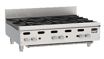 Vulcan VHP636 - Achiever Countertop Heavy Duty Gas Hotplate w/ 6 Open Burners 36" NG - 180,000 BTU