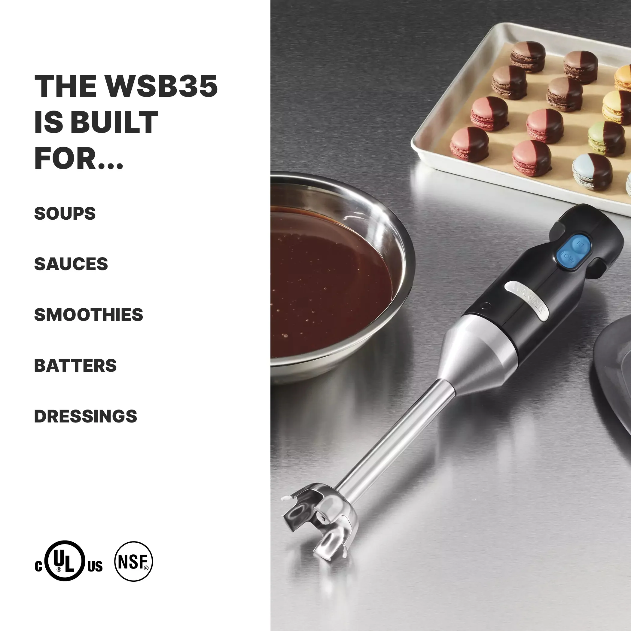 Waring WSB35 Quik Stik Light-Duty 2-Speed Immersion Blender 7" Shaft - 120v - Image 4