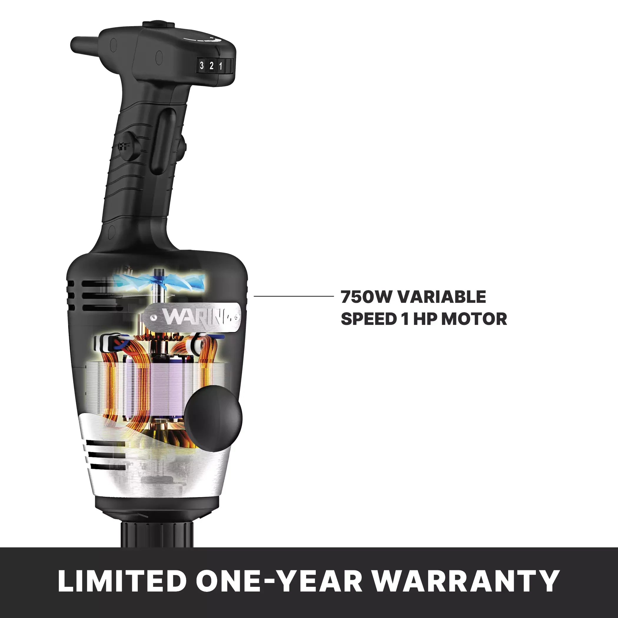 Waring WSB60 Big Stix Heavy-Duty Variable Speed Immersion Blender 16" Shaft 120V - Image 4