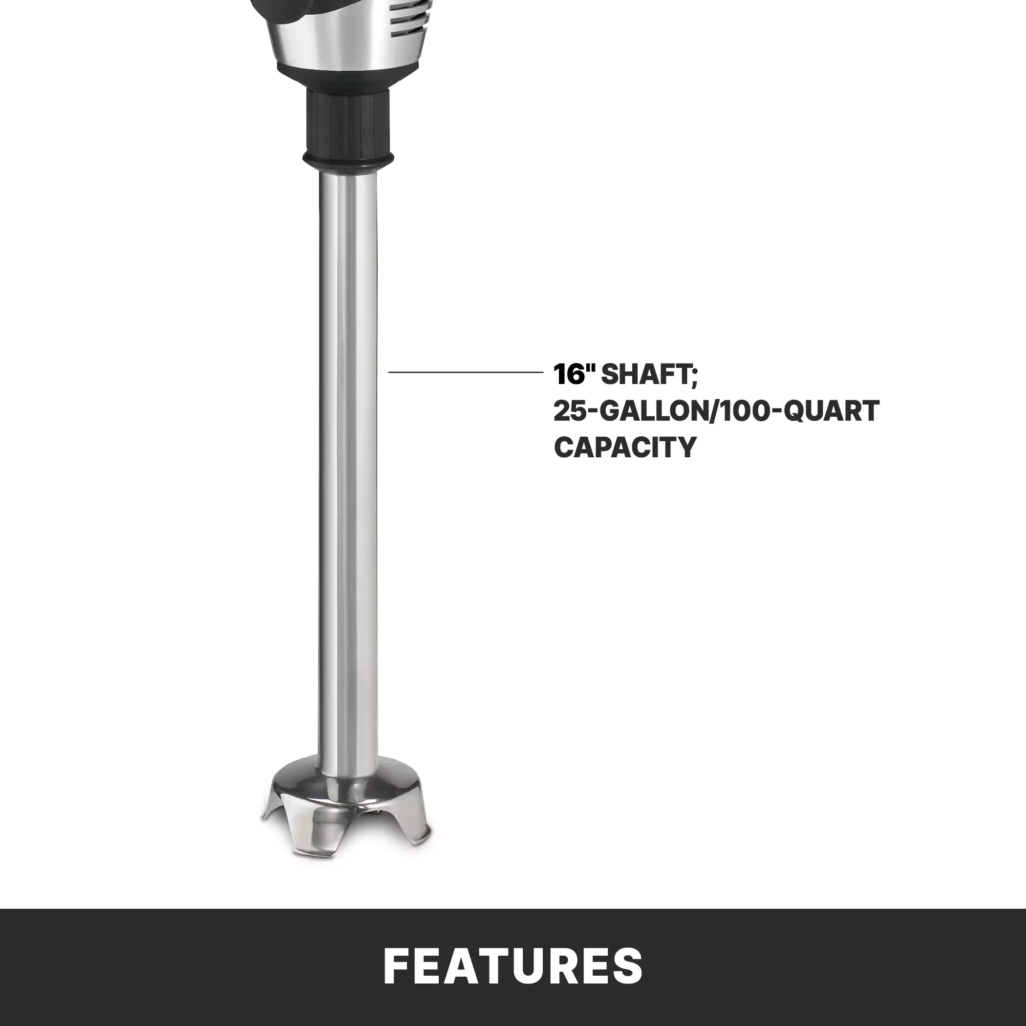 Waring WSB60 Big Stix Heavy-Duty Variable Speed Immersion Blender 16" Shaft 120V - Image 5
