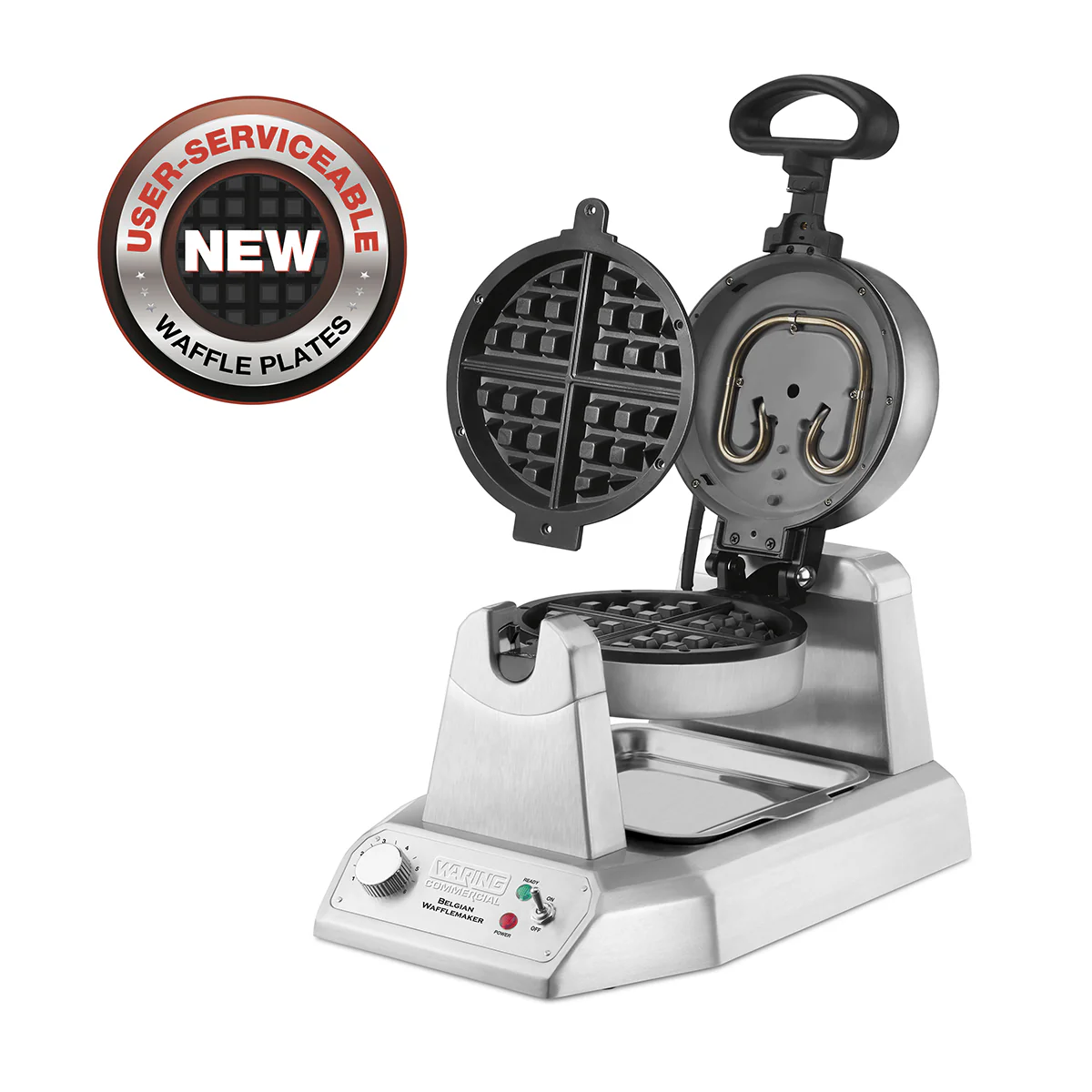 Waring WW180 Single Belgian Waffle Maker with Rotary Feature and Nonstick Plates- 120v, 1200W - Image 3