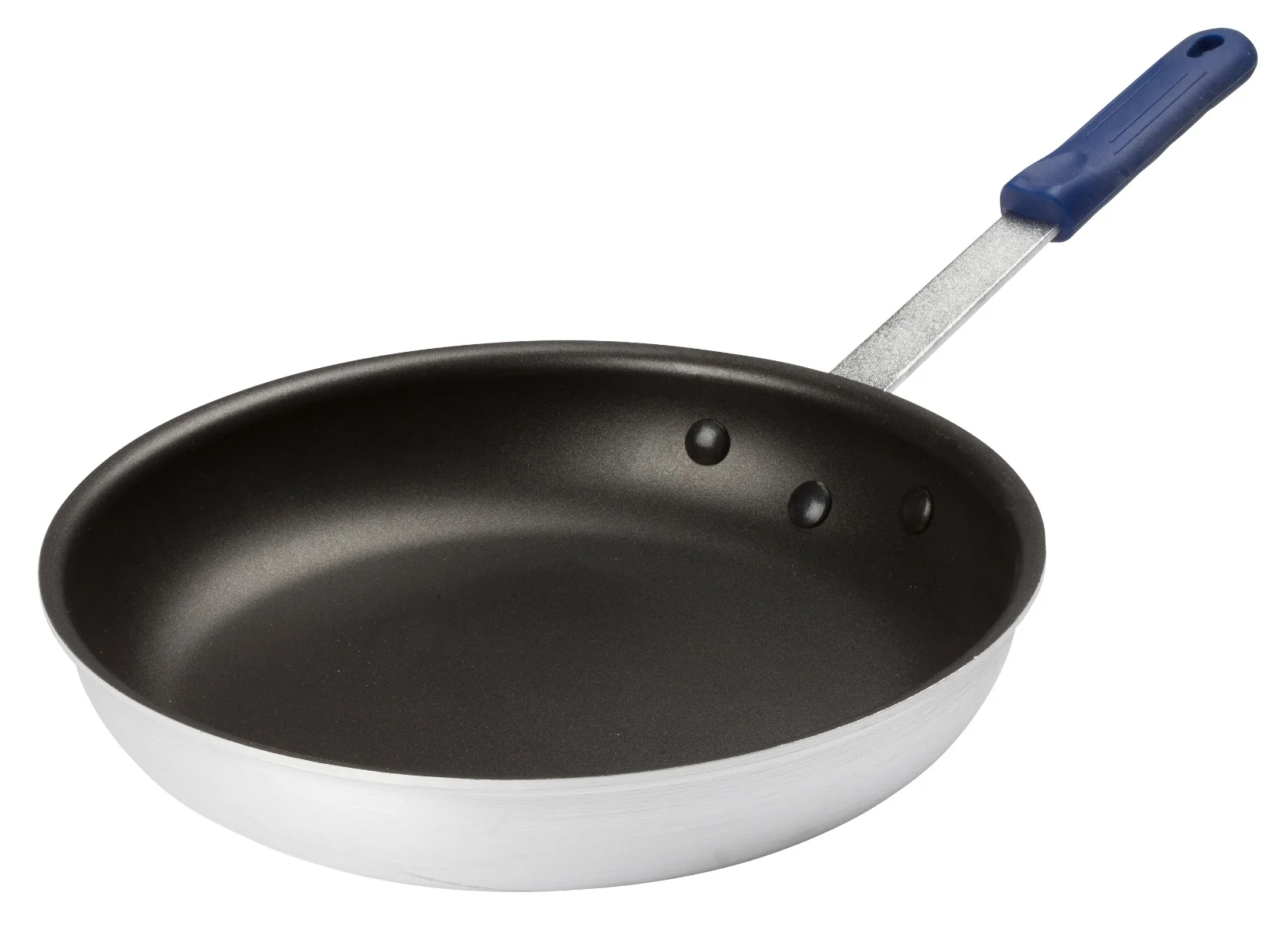 Winco AFP-12XC-H Gladiator Non-Stick Aluminum Fry Pan with Blue Silicon Riveted Handle 12" - Image 2