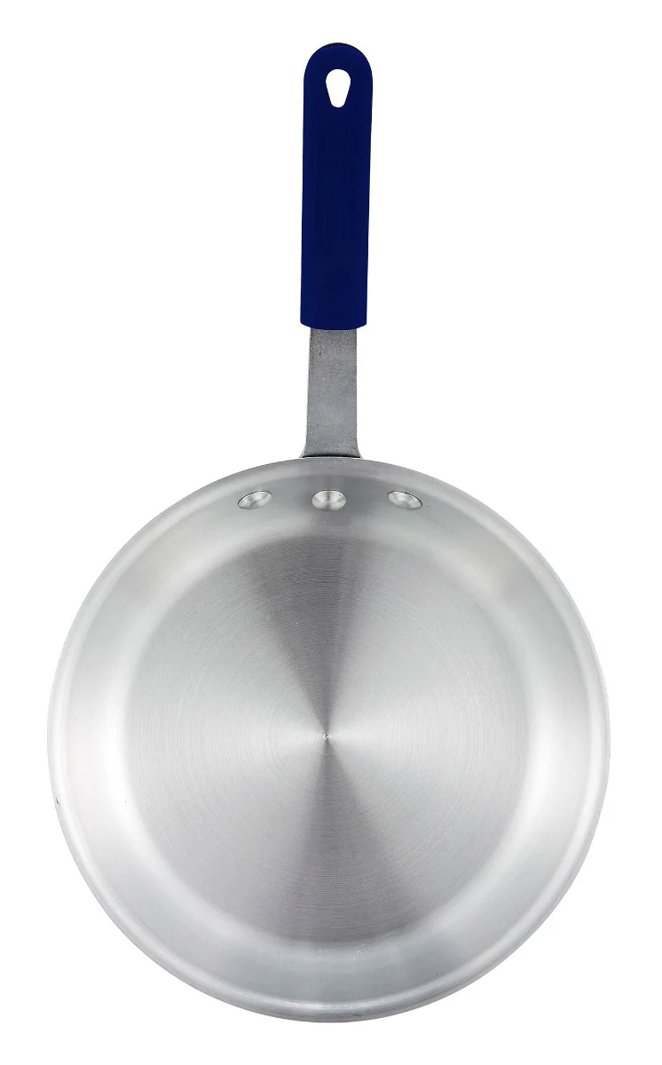 Winco AFP-14A-H Gladiator Aluminum Fry Pan with Blue Silicone Riveted Handle 14" - Image 2