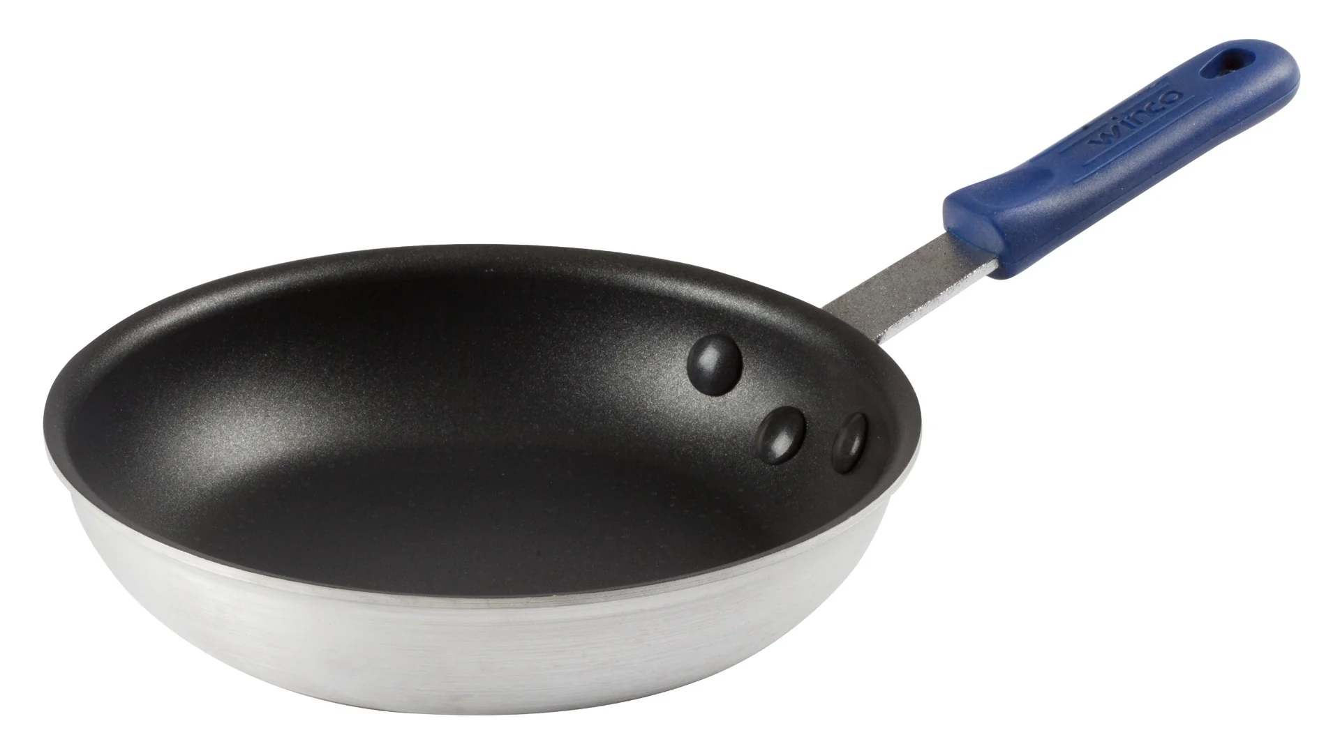 Winco AFP-8XC-H Gladiator Non-Stick Aluminum Fry Pan with Blue Silicon Riveted Handle 8" - Image 2