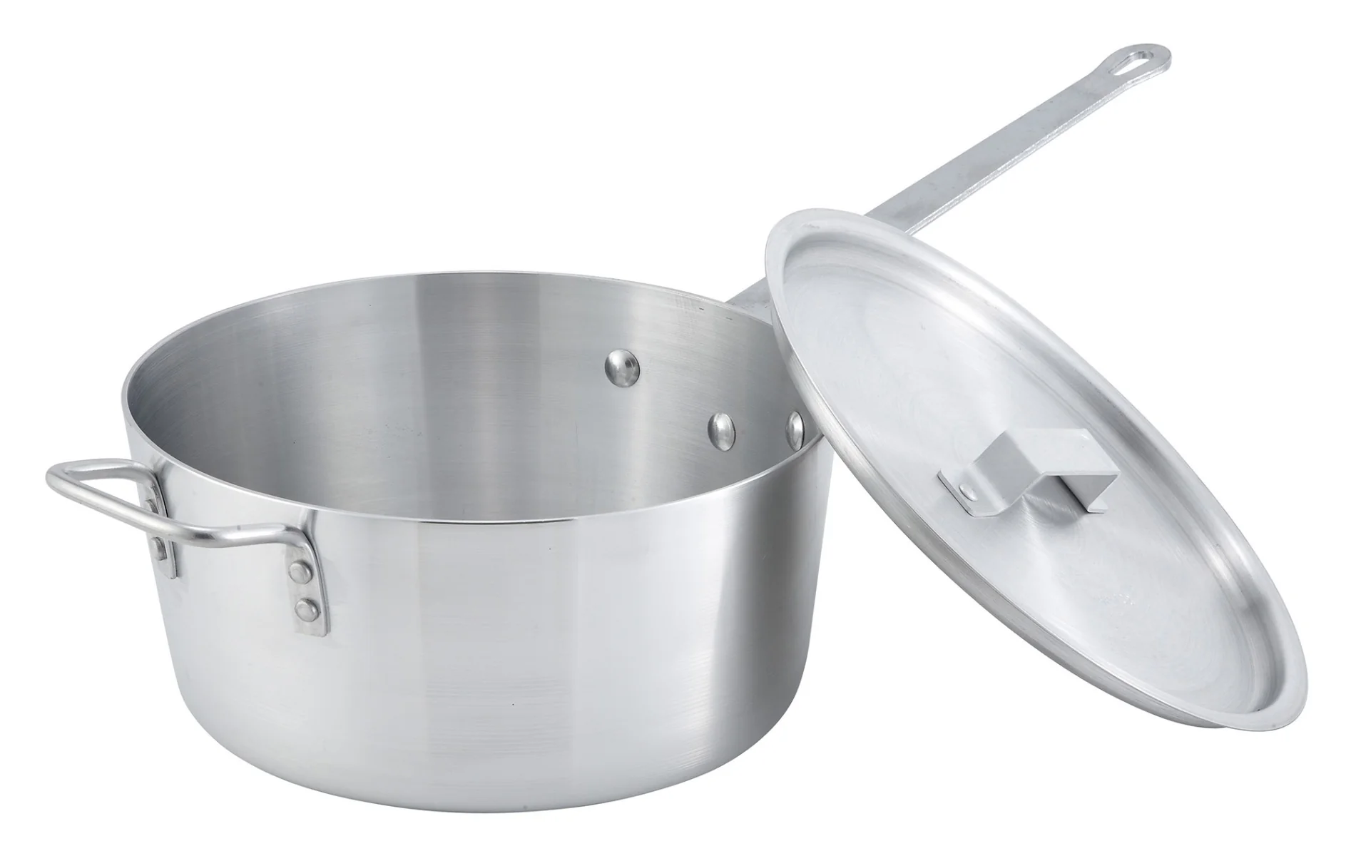 Winco ASP-7C Aluminum Sauce Pan Lid 10-1/2" Dia. - for 7 qt. Pans - Image 2