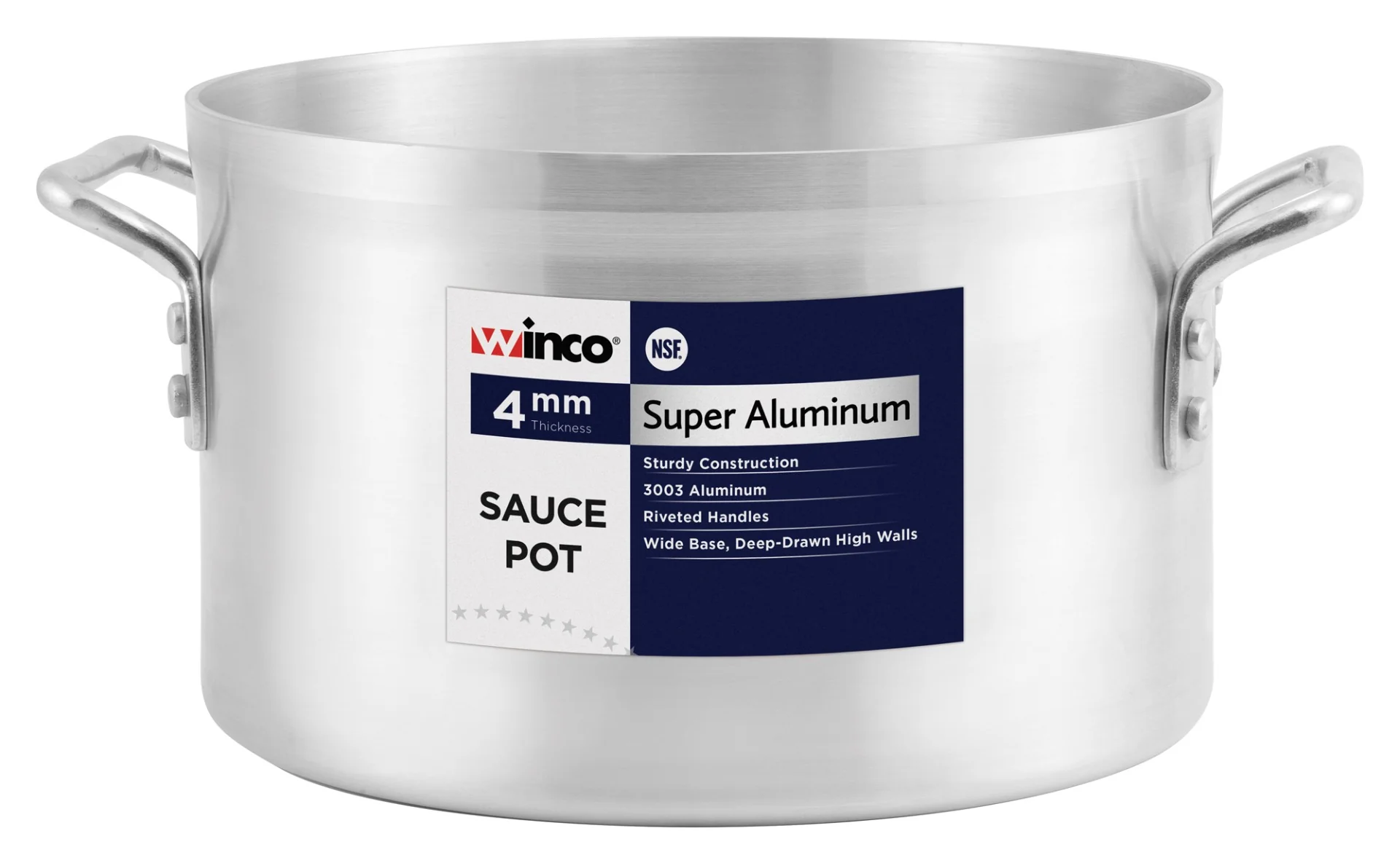 Winco ASSP-08 Elemental Aluminum Heavyweight Sauce Pot 8 qt. - Image 2