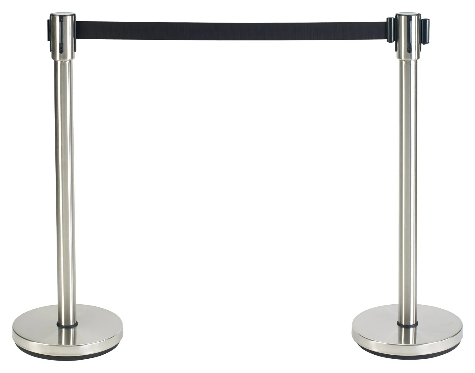 Winco CGS-38S Crowd Control Guidance System Stainless Steel Stanchion Post 35-1/2"H with 6-1/2' Retractable Belt - Silver - Image 4