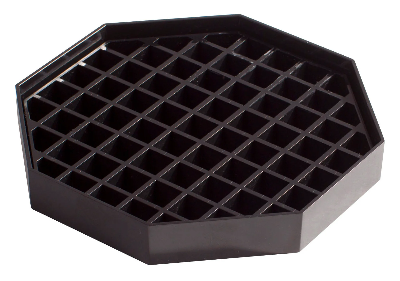 Winco DT-60 Plastic Beverage Dispenser Octagonal Drip Tray 6"- Black - 4/Pack