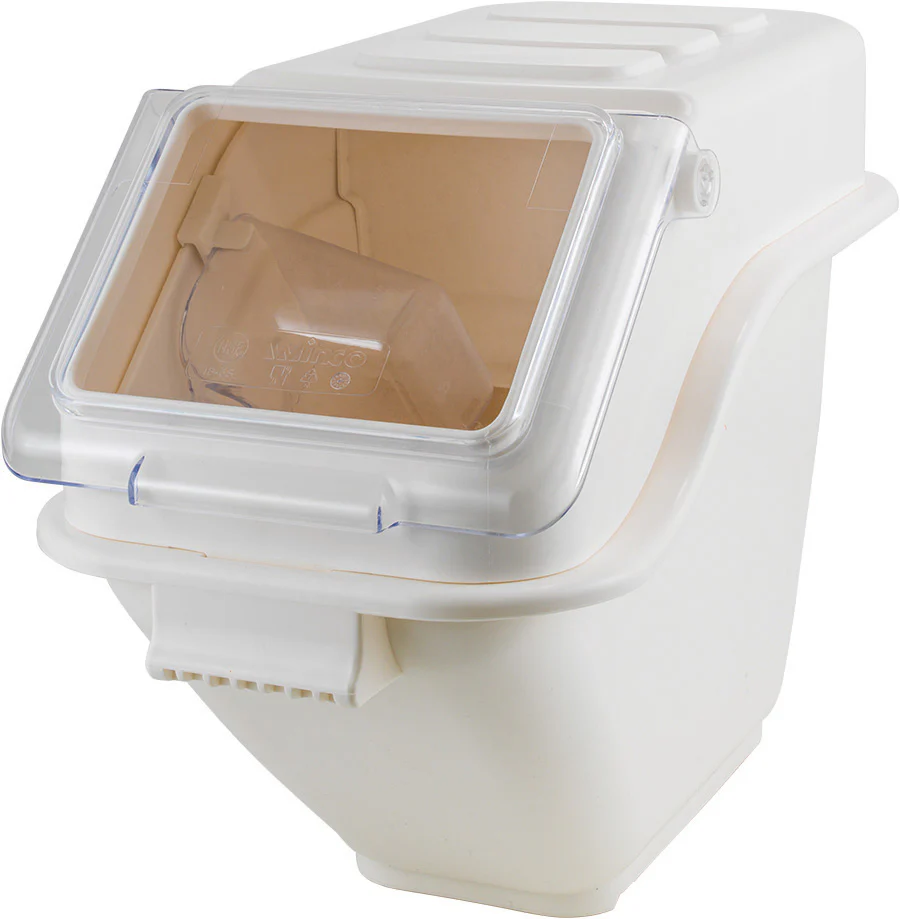 Winco IB-5S Stackable Shelf Ingredient Bin with Lift and Slide Lid 5 Gal. - 80 Cup Capacity