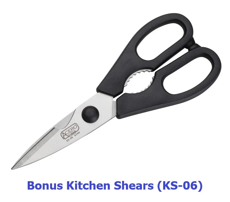 Winco KFP-KITA Acero Cqutlery 7-piece Knife Set with Shears & Knife Bag - Image 2