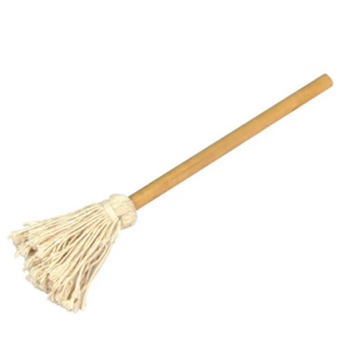 Winco OM-13 13" Oil Mop Cotton Head Wooden Handle