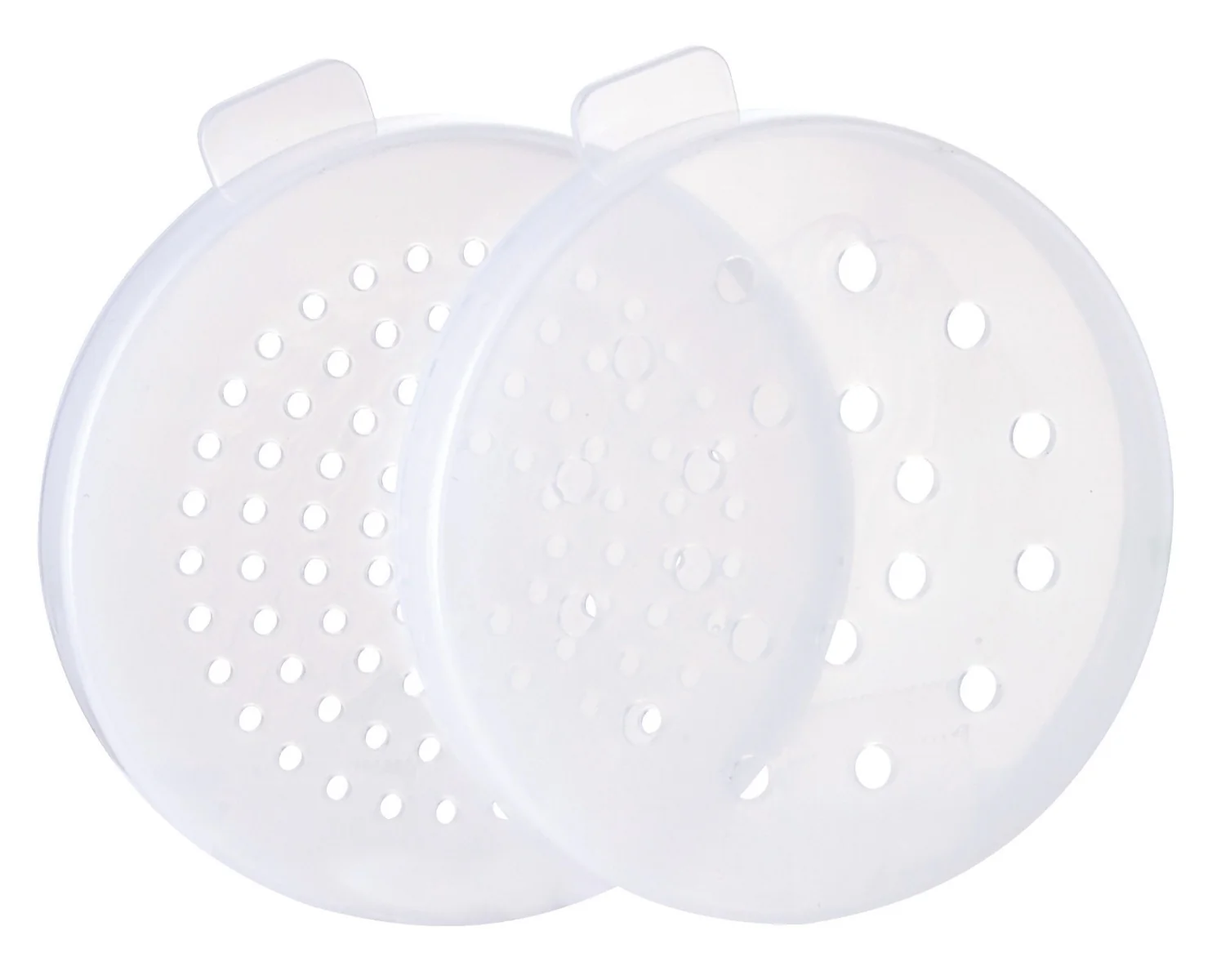 Winco PDG-10 Polycarbonate Shaker / Dredge with Handle & (3) Clear Lids (S, M, L) 10 oz. - Clear - 12/Case - Image 2