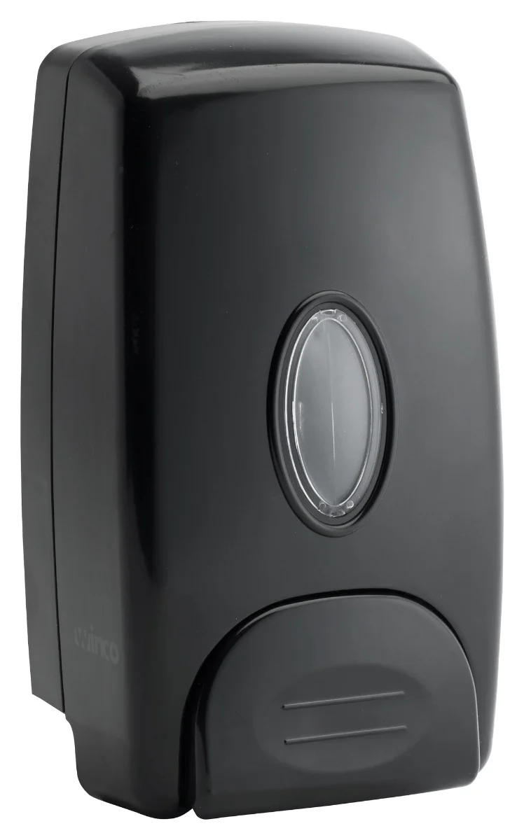 Winco SD-100K Wall Mount Manual Soap Dispenser 1 liter - Black