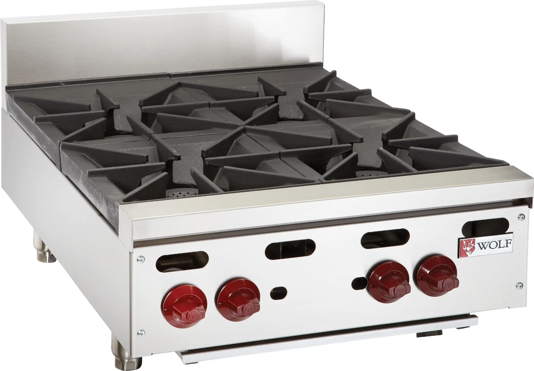 Wolf AHP424-1 Achiever Countertop Gas Hotplate w/ 4 Open Burners 24" NG – 120,000 BTU