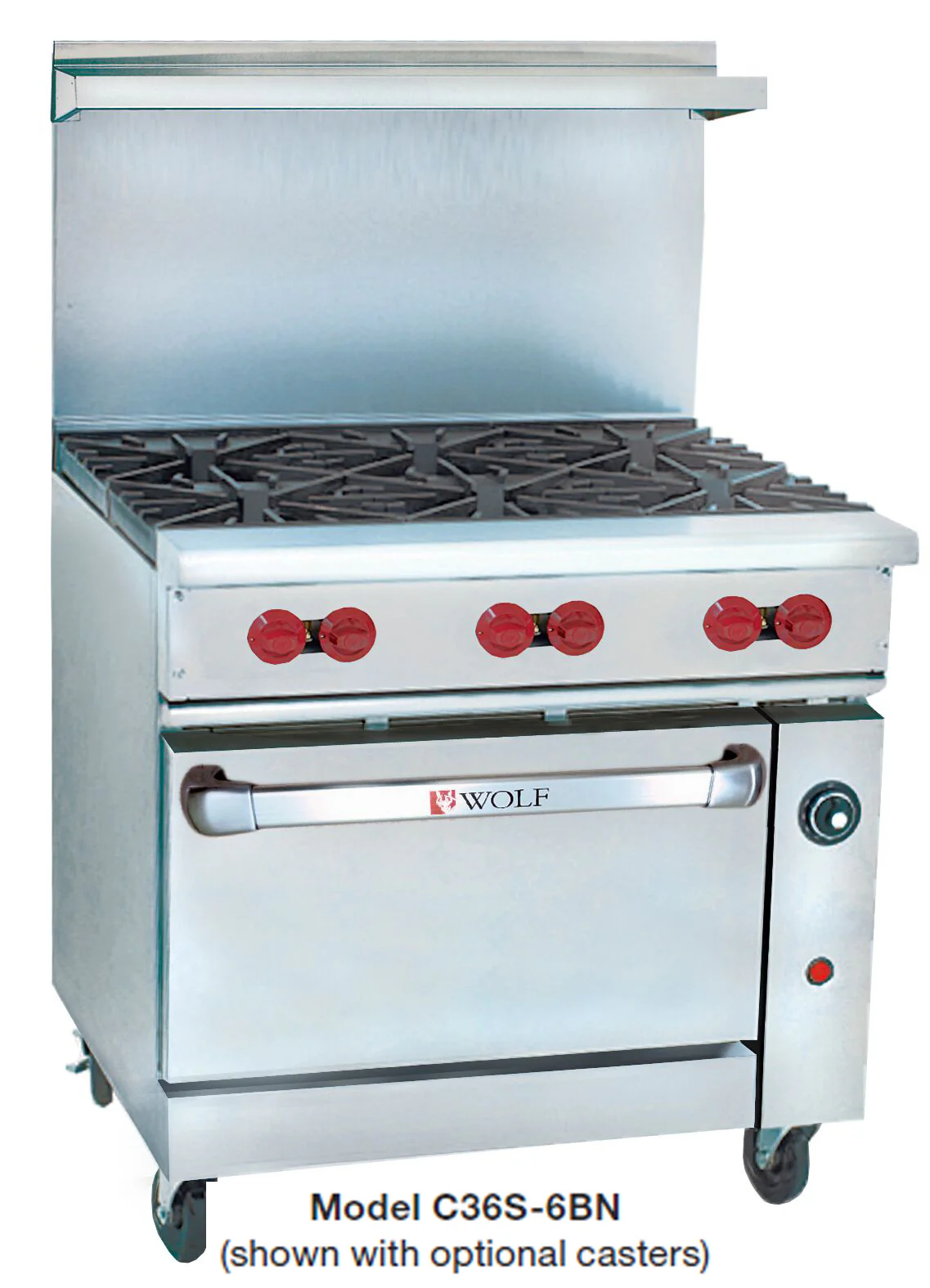 Wolf C36S-6BN 36" Natural Gas Range with 6 Burners & Standard Oven – 215,000 BTU