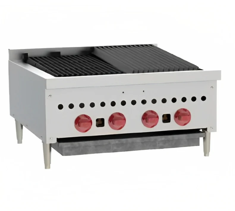 Wolf SCB25CN-1 Countertop Low Profile Radiant Gas Charbroiler w/ 4 Burners 26" NG - 58,000 BTU - Image 2