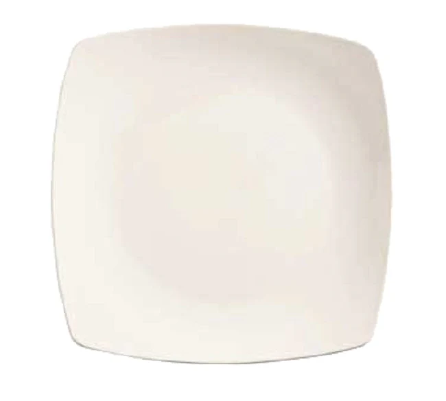 World Tableware 840-468S Porcelana Square Porcelain Coupe Plate 10-1/4" - Bright White - 12/Case